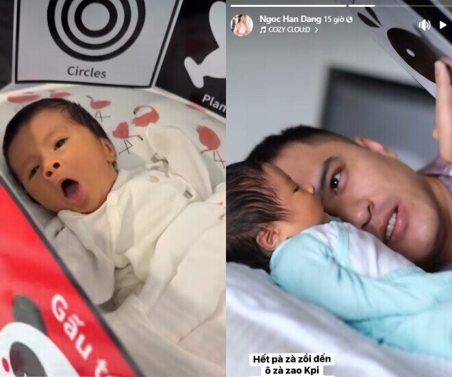 Ngọc Hân quan tâm đến việc học tập của con từ sớm.