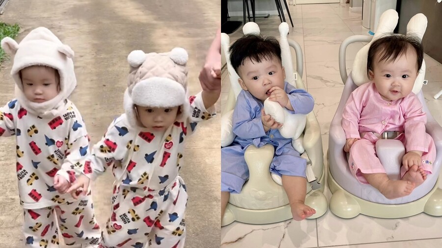 2 nhóc tì càng lớn càng đáng yêu, thừa hưởng nét đẹp của cả bố lẫn mẹ.
