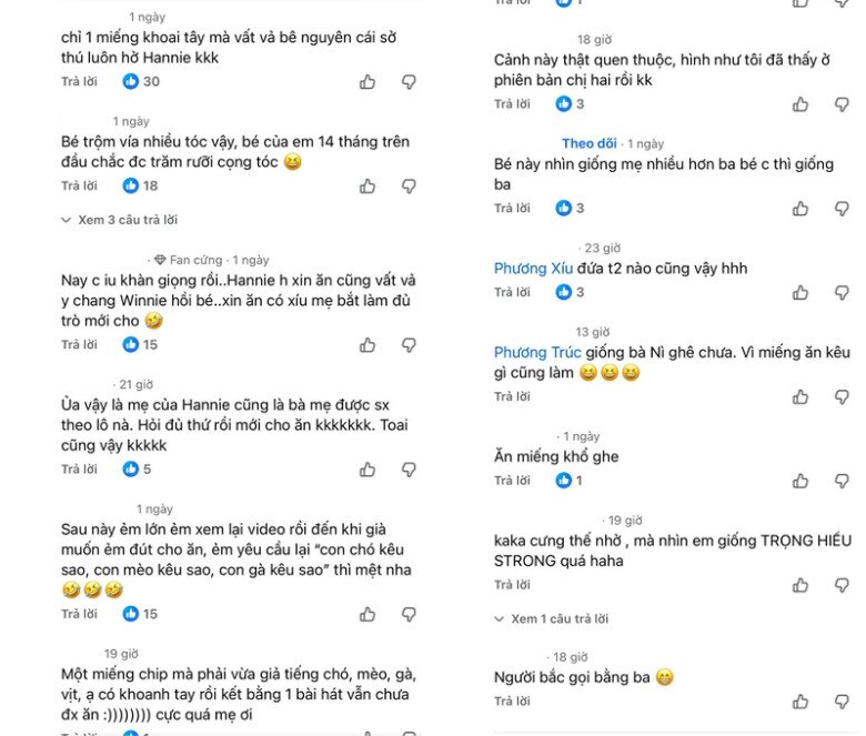 Dân mạng nhận xét Hannie giống chị gái Winnie khi phải giải tiếng động vật để xin ăn.