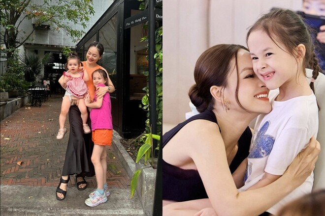 Con gái Lan Phương sở hữu đôi chân dài từ bố người Anh.