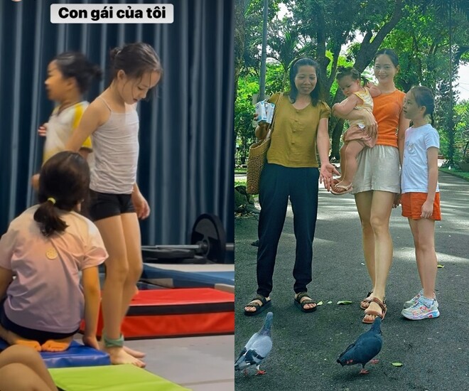 Con gái lai Tây của Lan Phương càng lớn càng xinh xắn và cao ráo. 