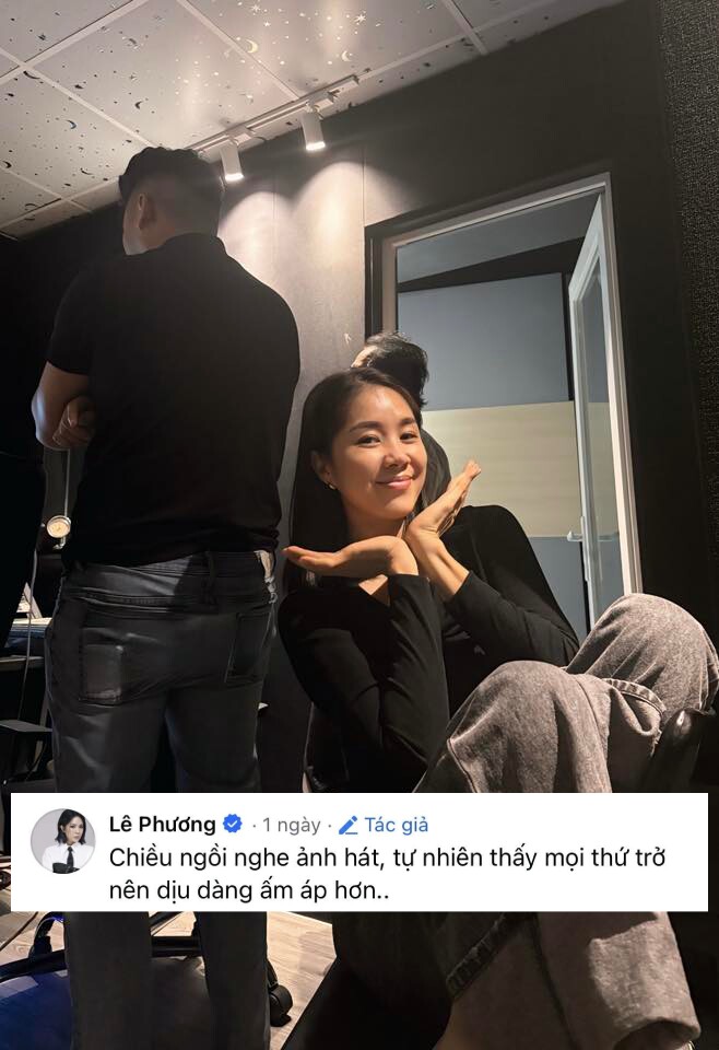 Lê Phương thấy ấm áp khi nghe chồng hát.