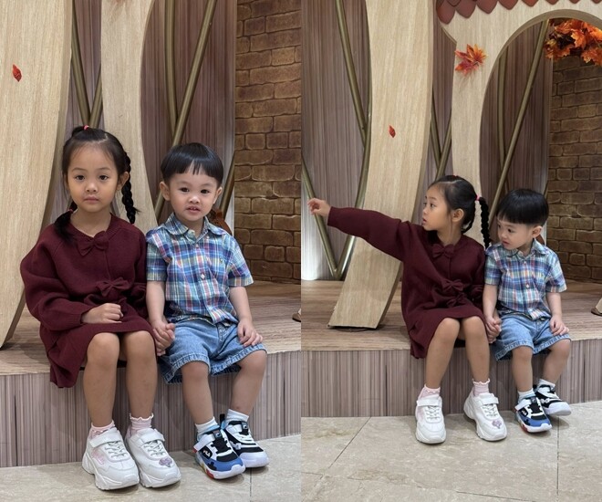 Sao việt 24h mẹ vợ cường đô la khoe khoảnh khắc 2 cháu nắm tay nhau suchin được bà khẳng định giống hệt đàm thu trang - 1