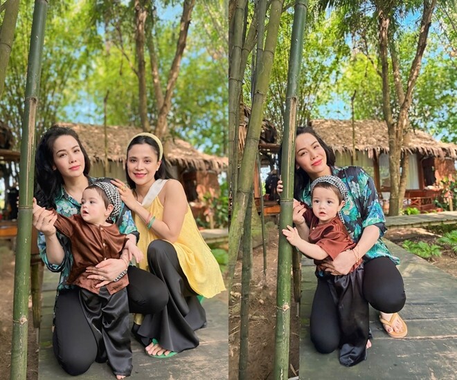 Con gái lai của Nhật Kim Anh diện áo bà ba gây “tan chảy”.