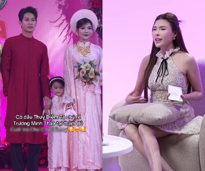 Thúy Diễm hóa thành cô dâu trong sự kiện ra mắt phim liền vướng tin đồn lục đục với chồng.