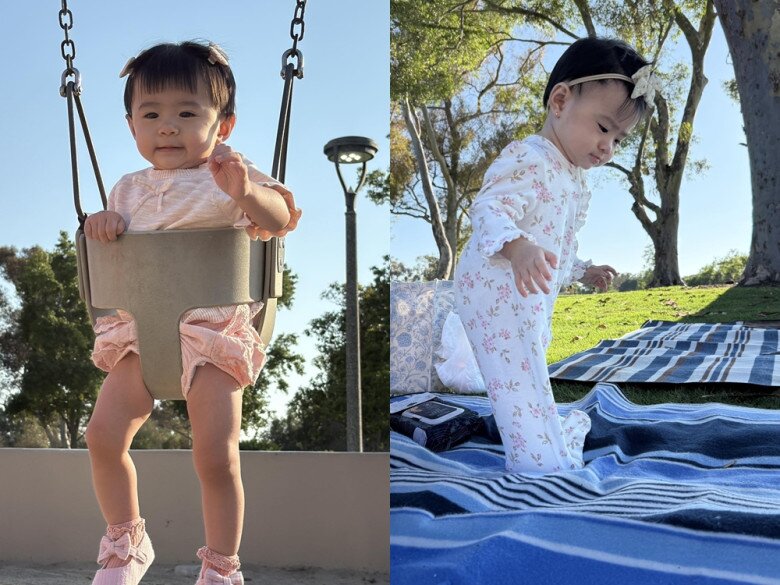 Nubi sở hữu đôi chân dài giống mẹ.