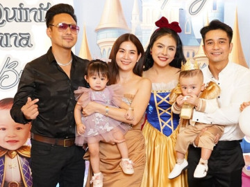 Kha Ly đưa con gái đi dự sinh nhật tiểu hoàng tử nhà Vân Trang, Thanh Duy bị nhắc vì không bế con giúp vợ