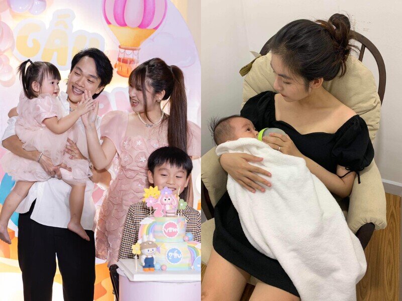 Hot girl mắt to năm nào đã là mẹ của hai nhóc tỳ xinh xắn.