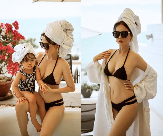 Ngoài 40, mẹ 3 con vẫn tự tin khoe dáng nuột nà, vòng eo nhỏ như thời son rỗi.