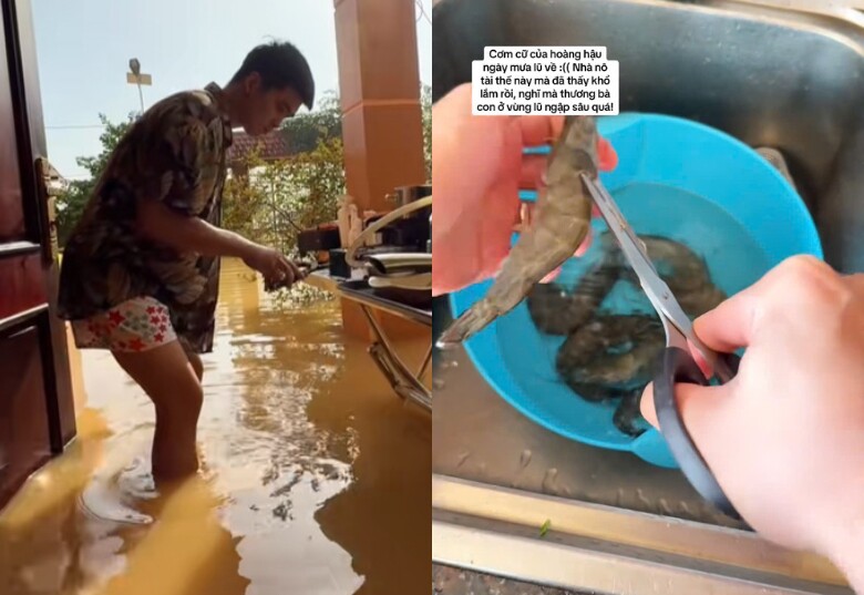 Chồng Bắc Ninh lội lũ nấu cơm cữ cho vợ, món nào món nấy ngon ngất ngây, nhan sắc amp;#34;nóc nhàamp;#34; mới gây bất ngờ - 2