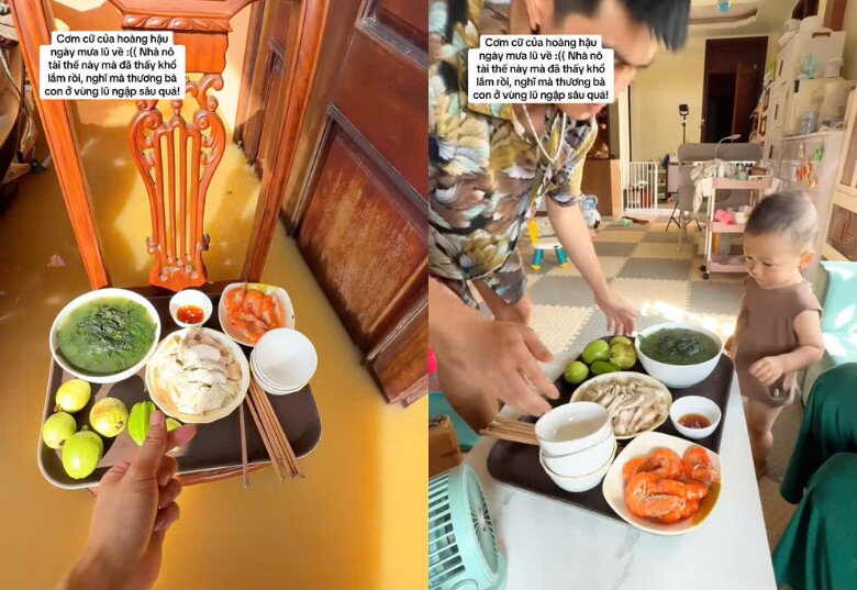 Các bước nấu cơm cữ chi tiết được ông bố ba con chia sẻ.