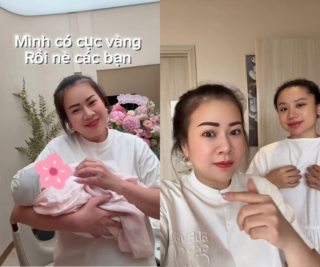 Công chúa nhỏ được bà ngoại bồng bế đầy yêu thương.