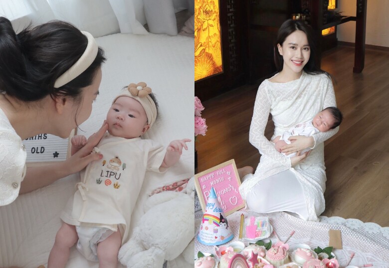 Nữ MC khoe dáng nuột nà tại tiệc đầy tháng của con gái.