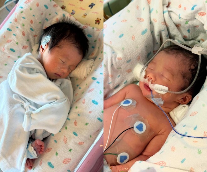 Người đẹp chia sẻ một số hình ảnh đáng yêu của con gái mới sinh.