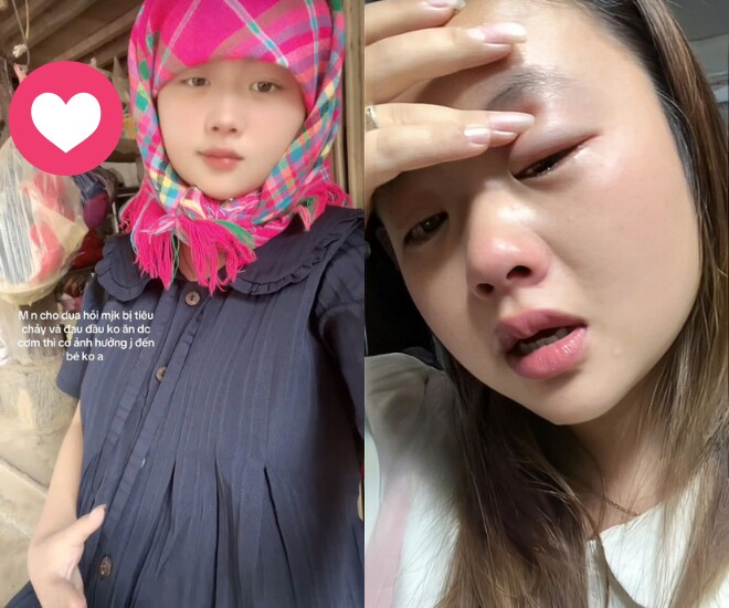 Mua Thị Dua khóc sưng mắt, từng đăng clip nói bị tác động vật lý nhưng đã xoá.
