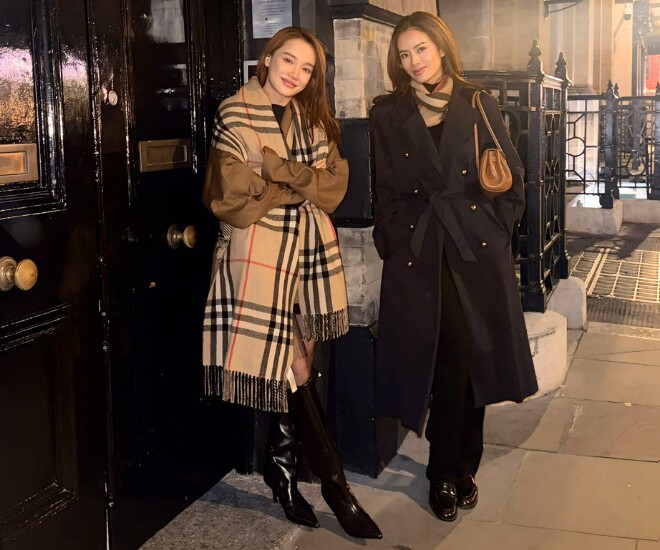 Bà xã Trường Giang mang giày gót nhọn, bắn ảnh dưới thời tiết 10 độ C.