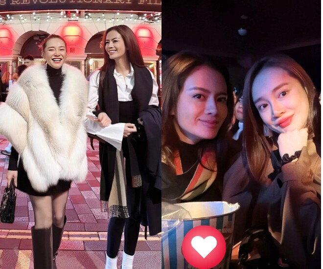 Bà bầu Nhã Phương phối đồ vừa thanh lịch vừa che chắn vòng hai, làn da không tỳ vết.