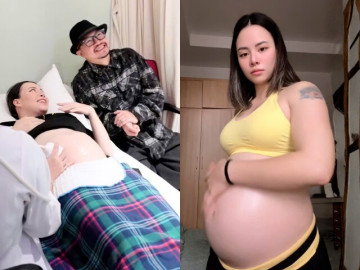 "Anh trai" đình đám Vbiz tháp tùng vợ đẹp đi khám thai, nhóc tỳ chưa chào đời đã bộc lộ "năng khiếu"