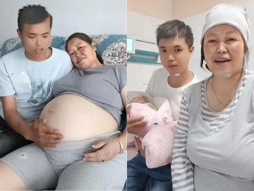  Phi công trẻ   27 tuổi đón con trai kháu khỉnh với   máy bay bà già  , cảnh đưa vợ đi đẻ bị nhầm là hai mẹ con