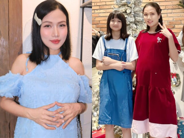 Người đẹp phim miền Tây bế bầu xuống phố cùng "hồng hài nhi", con gái riêng 13 tuổi đáng yêu cao gần bằng mẹ