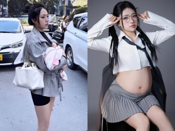 Hot girl 10X Phú Thọ mặc đồ kiệm vải bế con xuống phố sau 1 tháng ở cữ, lên tiếng khi được "mẹ chồng online" góp ý