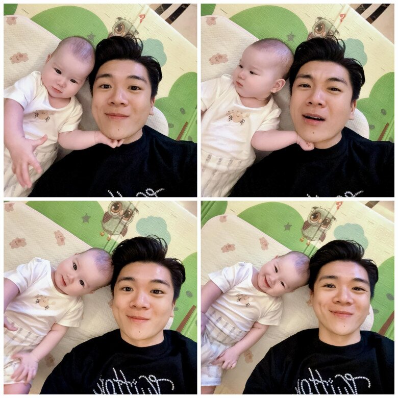 Con gái út mới chào đời được vài tháng.