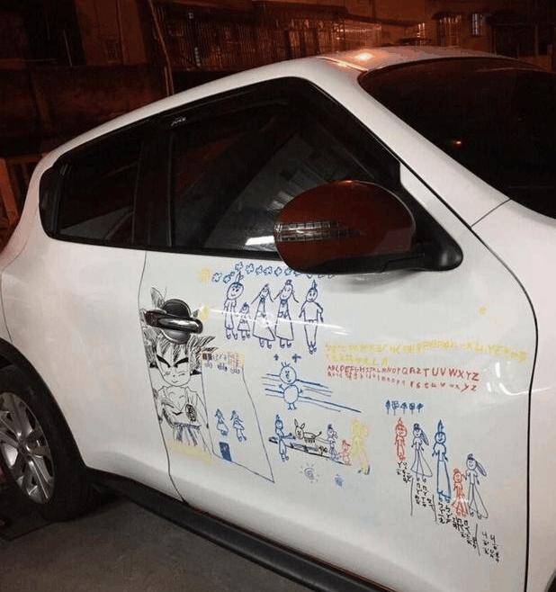 Bố tức giận khi thấy con gái vẽ bậy lên xe ô tô đắt tiền, khi bức tranh hoàn thành, ông hối hận - 4