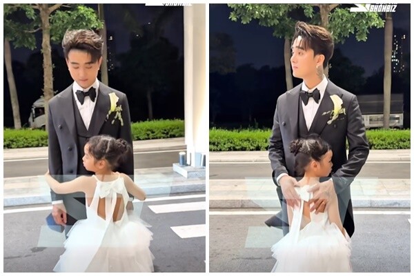 Khoảnh khắc con gái Cindy Lư quấn quýt bố dượng ở đám cưới khiến nhiều người xúc động.