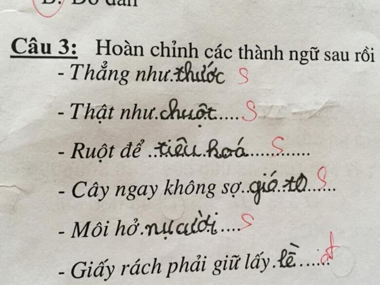 Em làm đúng đó nhưng đâu phải thành ngữ đâu.