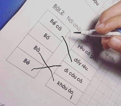 Mọi thứ đều đúng, chỉ còn đáp án cuối cùng chưa được nối nhưng có vẻ sai sai.