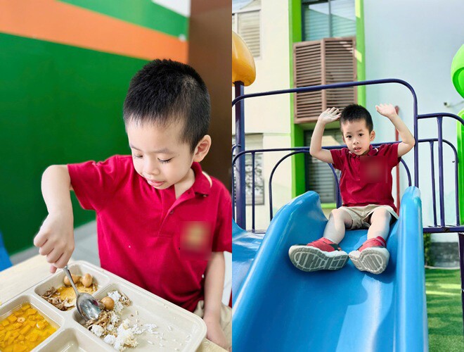 Vợ chồng Dương Khắc Linh yên tâm gửi con theo học trường quốc tế này dù học phí khá đắt đỏ.