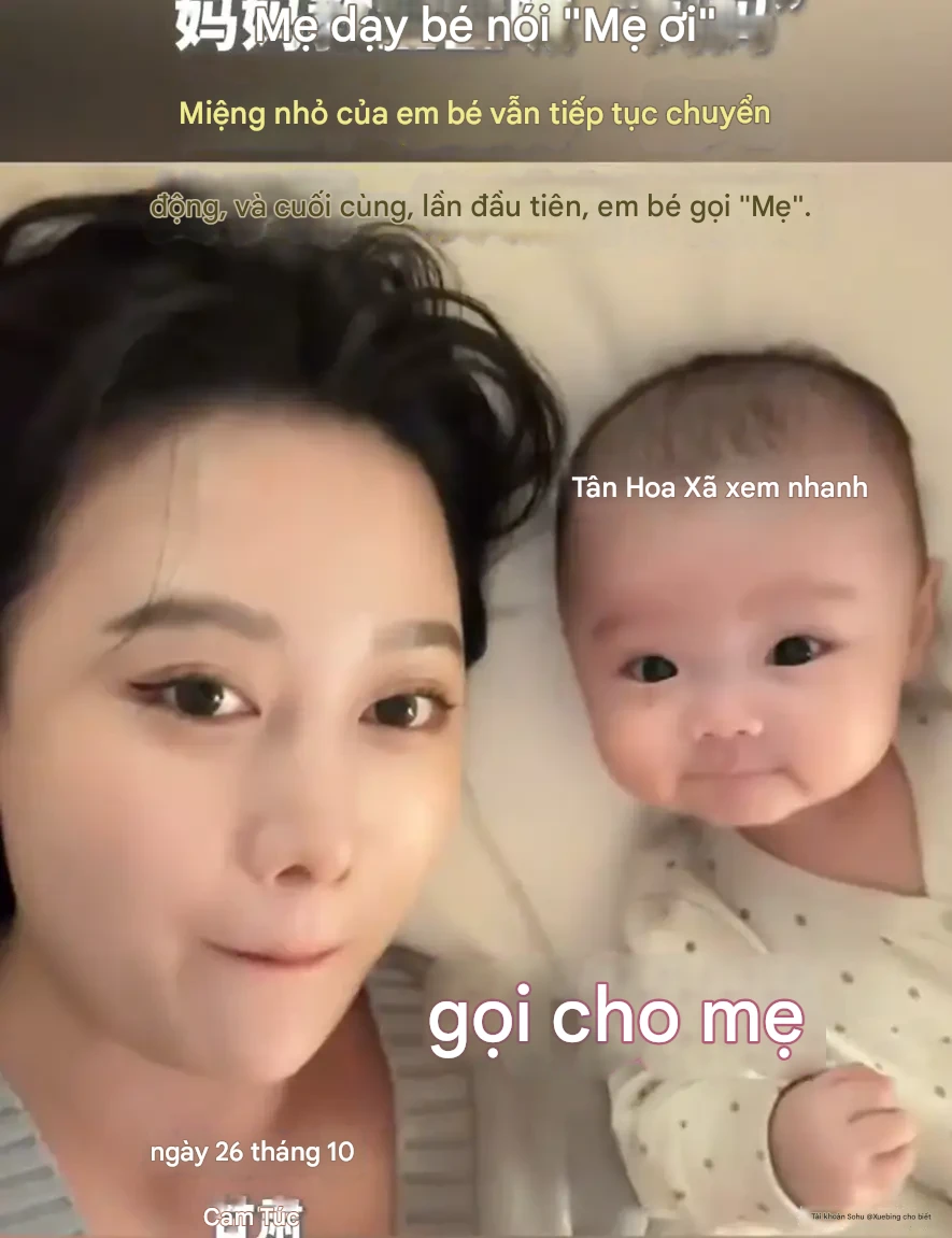 Dạy con 3 tháng tuổi gọi amp;#34;Mẹamp;#34;, người mẹ rơi nước mắt vì không ngờ bé lại nói được những từ này - 1