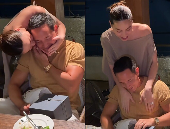 Hồ Ngọc Hà mừng sinh nhật Kim Lý, Subeo âm thầm xuất hiện phía sau, món đồ cậu cầm trên tay khiến bố dượng xúc động - 3