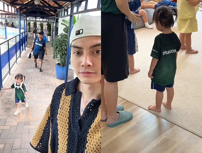 Khoảnh khắc con gái đơ cái mặt được bố Tuấn Dương hiểu vì bé đang chưa hiểu ngôn ngữ của cô giáo và các bạn.