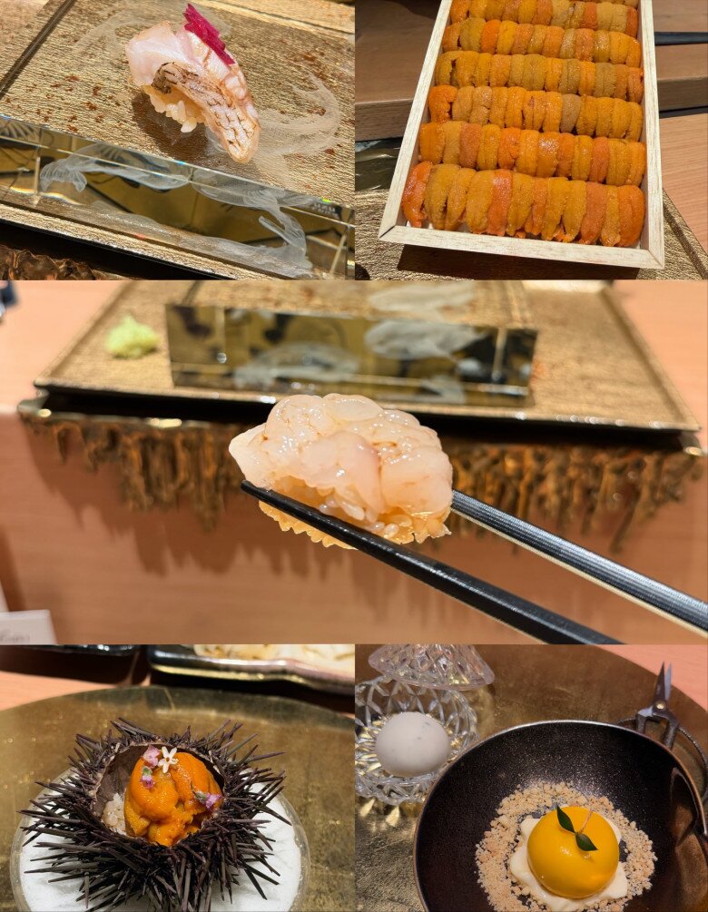 Những món ăn đắt đỏ được con gái Hữu Tiến chụp và chia sẻ lại.