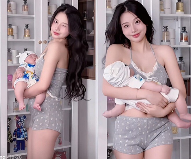 Những video sau sinh con của mẹ bỉm 9X hút hàng triệu lượt xem.