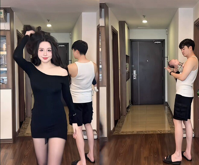 Nhiều lần ông xã tình nguyện ở nhà chăm con để mẹ bỉm đi thư giãn.