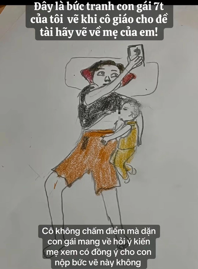 Mẹ hay mặc hở ở nhà, con gái vẽ mẹ thật đến từng chi tiết khiến dân tình cười nghiêng ngả - 4