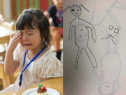 Yêu con - Con nói đi học rất vui, mẹ thấy bức tranh kỳ lạ trong cặp sách liền tức giận kéo cảnh sát đi kiện cô giáo