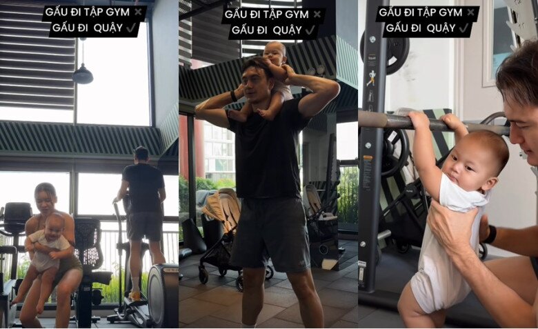 Thậm chí là đi tập luyện cùng bố mẹ.