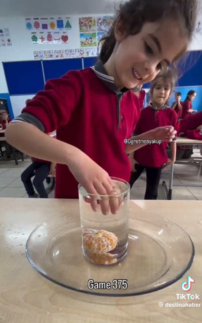 Thử thách lấy quả quýt ra khỏi cốc nước đầy, cả lớp chỉ duy nhất 1 học sinh làm được theo cách không ngờ - 3