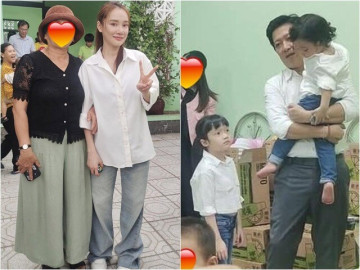 Trường Giang Nhã Phương đưa hai con về quê nội Đà Nẵng làm từ thiện, con gái Destiny xinh xắn, giản dị, lễ phép trao quà