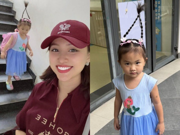 Diễn viên Nhật Ký Vàng Anh Vân Hugo choáng khi con đi học về được cô giáo tết kiểu tóc vừa đẹp vừa sáng tạo