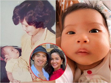 Con gái Hoa hậu H'Hen Niê giống y chang bố đạo diễn lúc nhỏ: Vầng trán rộng, mũi cao, tóc rậm