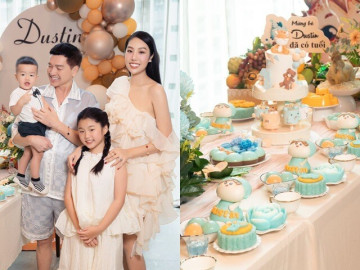 DV Quang Minh và bạn gái kém 37 tuổi làm tiệc sinh nhật xa hoa cho con trai cưng, là cháu đích tôn của gia đình
