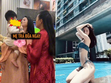 Yêu con - Bị con đánh, vợ đại gia của Quang Hải lập tức "tát" lại, thái độ của người phụ nữ bên cạnh gây chú ý