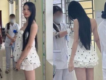 Mỹ nhân da trắng dáng thon đi khám quân sự ngồi giữa một rừng nam giới, nhan sắc được khuyên thi hoa hậu