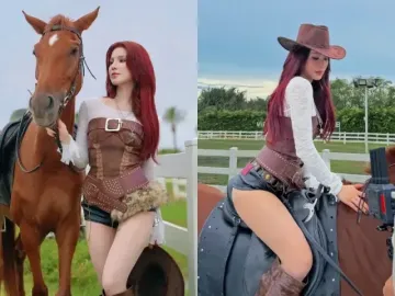 Diệp Lâm Anh hóa nữ cao bồi đi cưỡi ngựa, khoe body nét căng tuổi U40