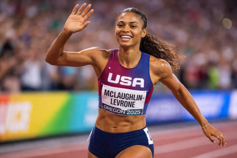 Huyền thoại sống Sydney McLaughlin-Levrone tiếp tục khẳng định tên tuổi bằng kỷ lục siêu ấn tượng ở Giải vô địch điền kinh thế giới 2025. Ảnh: Chat GPT.