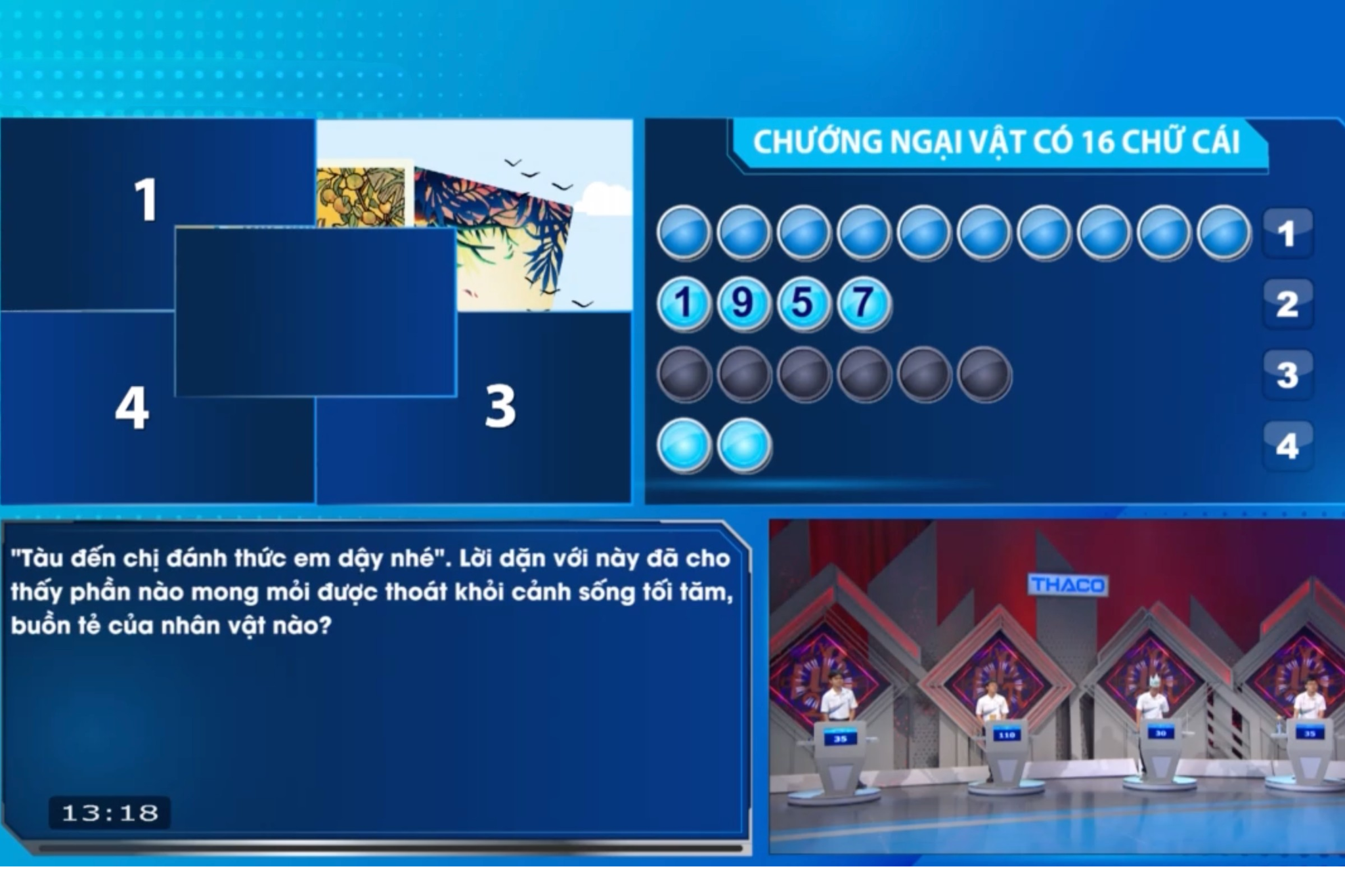 Sau phần thi Vượt chướng ngại vật, Quốc Hưng vẫn tạm dẫn đầu với 110 điểm, Gia Bảo vươn lên vị trí thứ 2 với 70 điểm và Anh Tú - Gia Khánh có cùng 35 điểm.